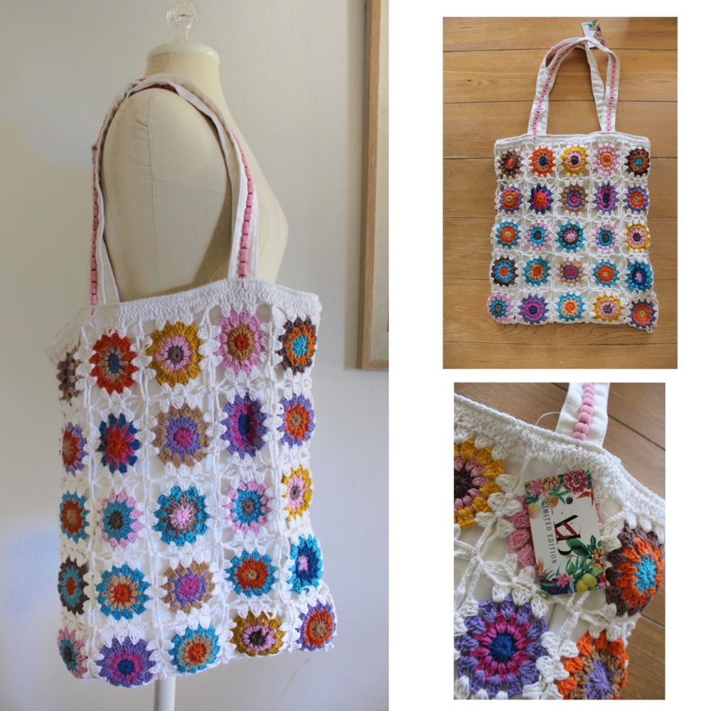 A&B NWT Granny Square Crocheted Bag
